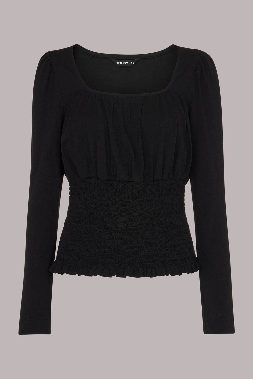Square Neck Shirred Top
